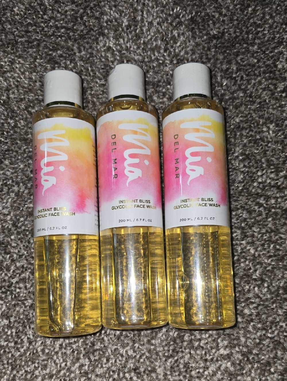 NEW Mia Del Mar Instant Bliss Glycolic Face Wash — 3 Pk